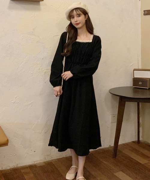 「Sibra」 長袖ワンピース M アイボリー レディース_画像7