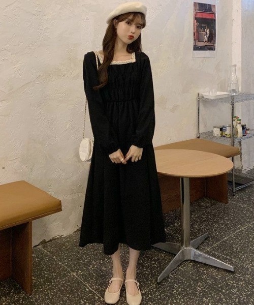 「Sibra」 長袖ワンピース M アイボリー レディース_画像8
