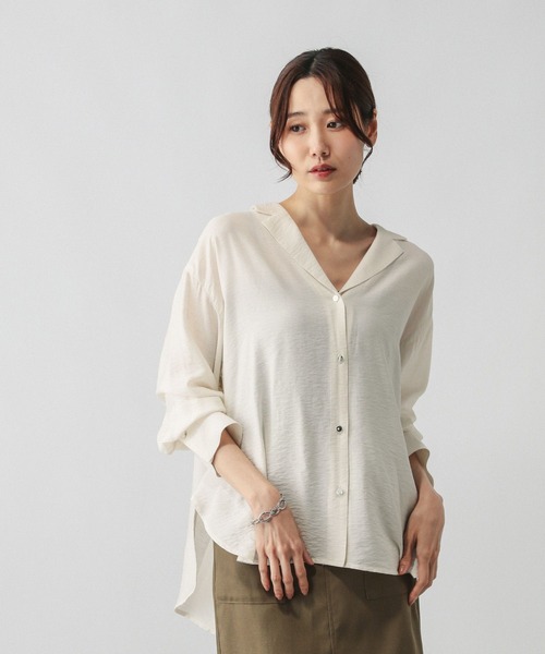 「GLOBAL WORK」 長袖シャツ LARGE ブラック レディース_画像4
