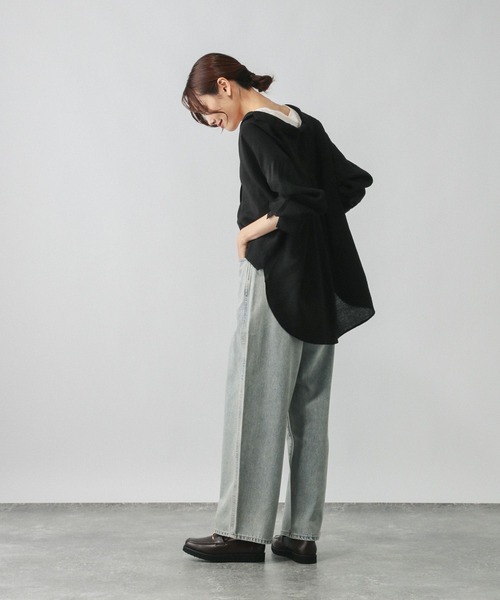 「GLOBAL WORK」 長袖シャツ LARGE ブラック レディース_画像8