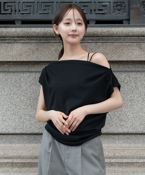 SENEE 3way drape t-shirt（3ウェイドレープティーシャツ） tシャツ 3way drape t-shirt（3ウェイドレープティーシャツ