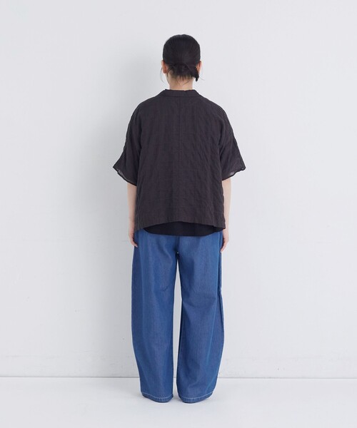 ブラウス シャツ 半袖 「FAVE」シャーリングオープンカラーシャツジャケット レディース | conges payes ADIEU TRISTESSE | 11