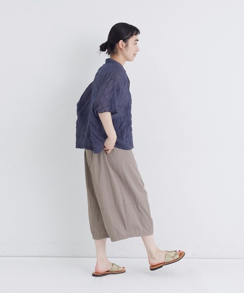 ブラウス シャツ 半袖 「FAVE」シャーリングオープンカラーシャツジャケット レディース | conges payes ADIEU TRISTESSE | 17