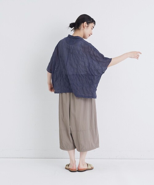 ブラウス シャツ 半袖 「FAVE」シャーリングオープンカラーシャツジャケット レディース | conges payes ADIEU TRISTESSE | 18