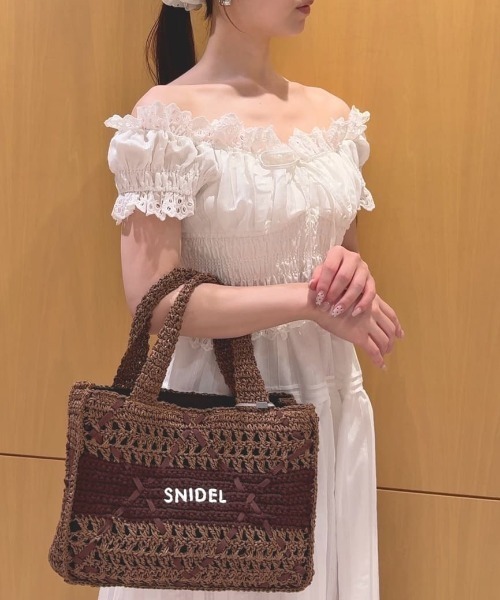 SNIDEL（スナイデル） ワンピース 半袖 コットンオフショルロング