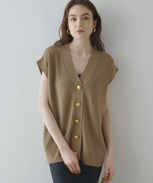 【美品】Drawing NumbersクルーネックFホックベスト　36 Drawing Numbers（ドローイングナンバーズ） ベスト ジレ 「Drawing