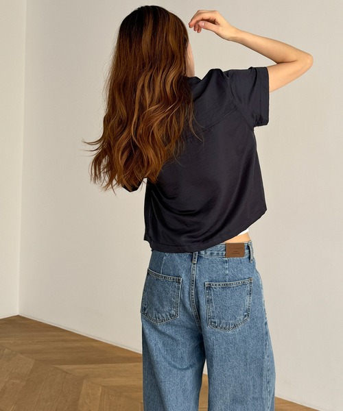 「CANAL JEAN」 半袖シャツ ONE SIZE ネイビー レディース_画像3