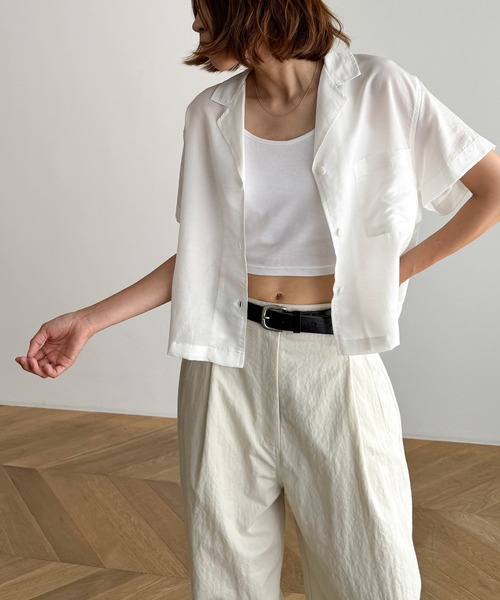 「CANAL JEAN」 半袖シャツ ONE SIZE ネイビー レディース_画像8
