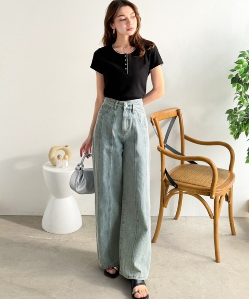 [mily bilet] Denim брюки LARGE one woshu женский 