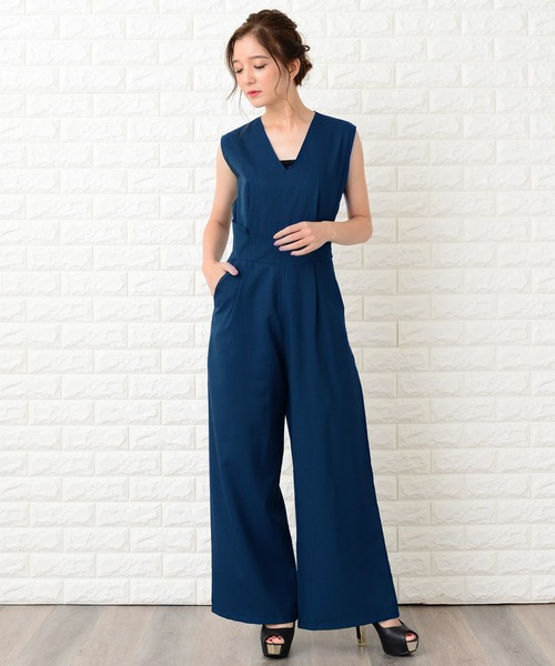 Lace Ladies（レースレディース） パンツドレス ノースリーブVネック