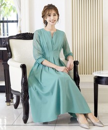 GIRL DRESS FOR NOW ドレス レーススリーブXラインキーネック