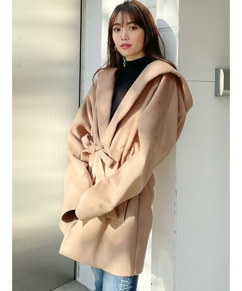 GYDA（ジェイダ） アウター ウエストシェイプ フードトッパーコート