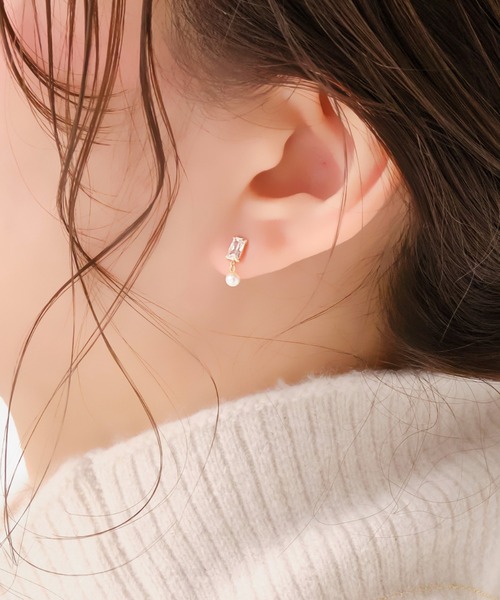 Phoebe（フィービー） ピアス 「K10」リフレクトビジューパールピアス