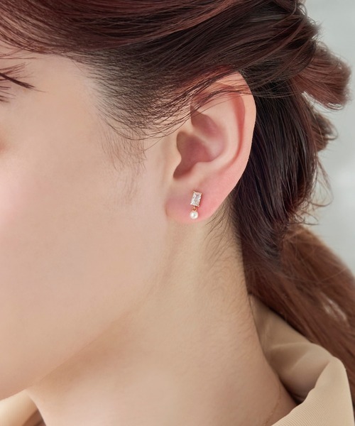 Phoebe（フィービー） ピアス 「K10」リフレクトビジューパールピアス