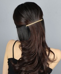 上品モード感★光沢×マット【HERMES】ヘアクリップ バレッタ CEMO NEMO ヘアクリップ マットメタル 立体 ロング スティック