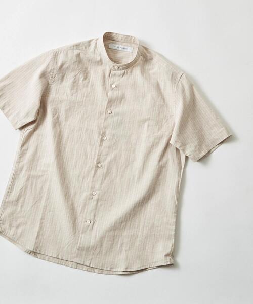 MEN'S MELROSE シャツ コットンリネンストライプスタンダード