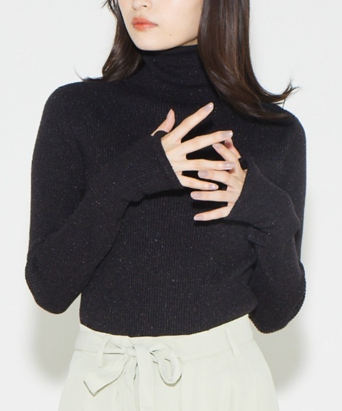 ニット セーター 「WOMEN」メランジタートルニット レディース SERACE】Loose melange turtle neck knit / ルーズメランジ