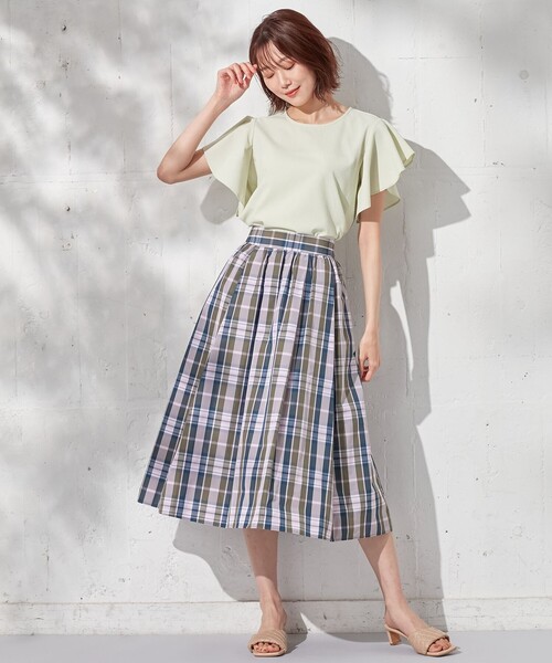 tシャツ 「洗える」さらっと快適サッカーフリルディテール ブラウス レディース 組曲 tシャツ 「洗える」さらっと快適サッカーフリルディテール