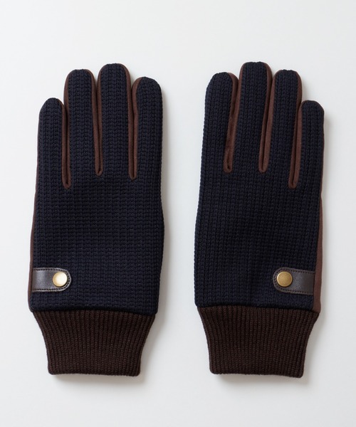 手袋 リブ編みグローブ メンズ MONCLER リブ編み手袋 サイズL 黒