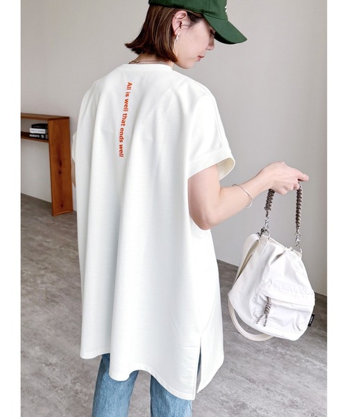 RCS ビッグRチュニックTシャツ ホワイトとブルーフリーサイズのセット BACKカラーBOXロゴチュニックTシャツ｜INGNI(イング) 公式通販｜INGNI