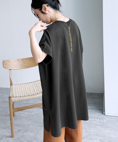 tシャツ フリルデザインチュニックTシャツ レディース チチカカ チュニック Tシャツ ティーシャツ トップス カットソー