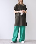 tシャツ 半袖 バックロゴプリントワイドチュニ...の詳細画像4