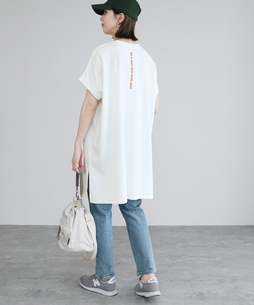 RCS ビッグRチュニックTシャツ ホワイトとブルーフリーサイズのセット マルチストライプフリルシャツチュニック – Darich