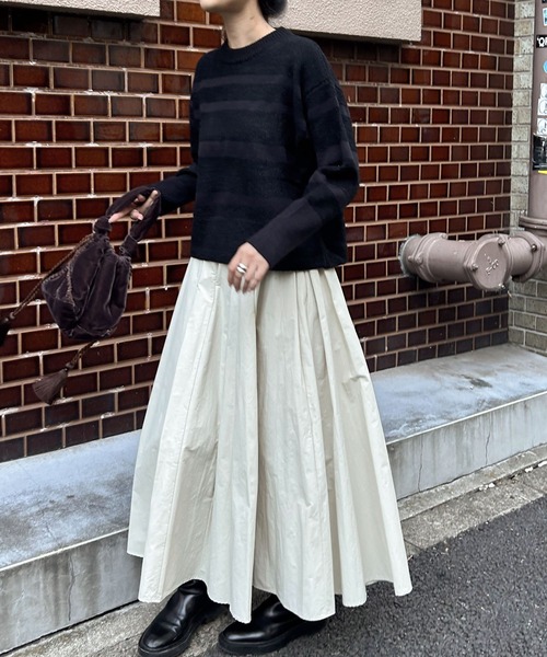 Audrey and John Wad スカート コットンナイロンタックロング