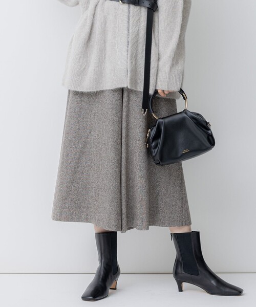 23区 パンツ シルクネップツイード ガウチョパンツ レディース