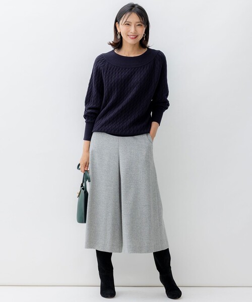美品 23区 シルクネップツイード ガウチョパンツ ワイドパンツ シルクネップツイード ガウチョパンツ / 23区 | ファッション