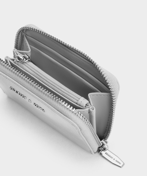 CHARLES ＆ KEITH 財布 Errya エリア メタリックジップ