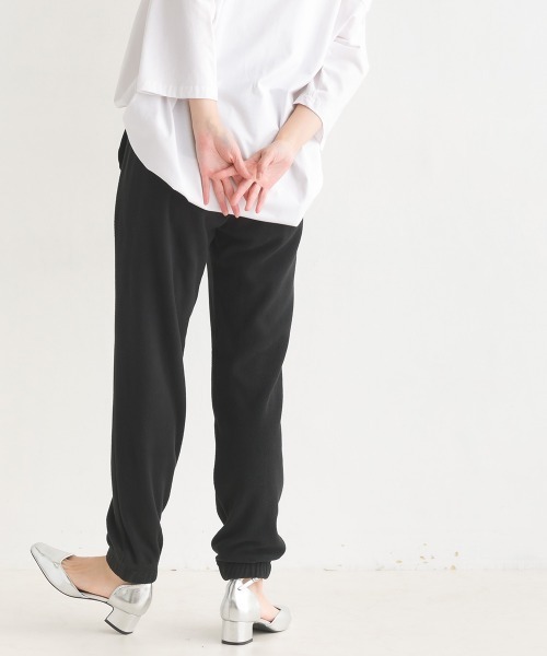 WHITE LINE ウールボアフリースパンツ リブジョガーパンツ