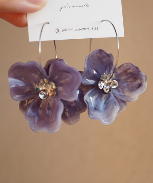 ピアス♡ CERCA ピアス jolie minette/ビックフラワー シルバー フープ