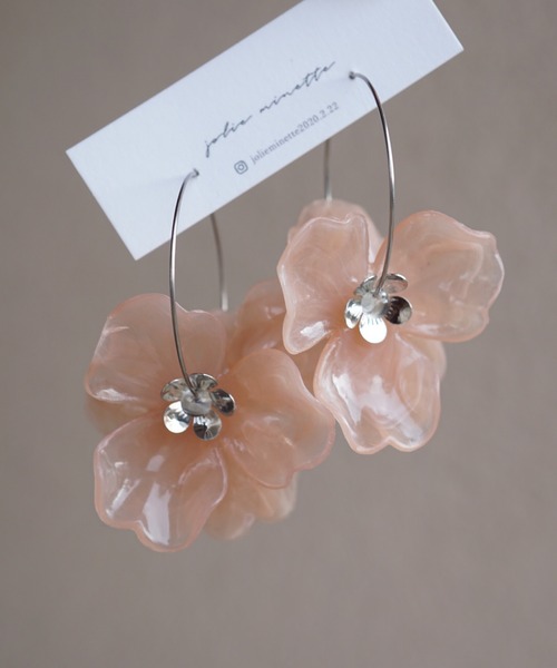 CERCA ピアス jolie minette/ビックフラワー シルバー フープ