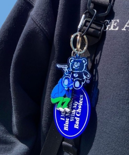 キーホルダー BadBlue (バッドブルー) BadBear Acrylic Keyring Blue