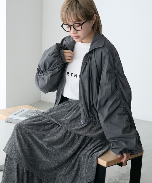 【新品】シャーリングリボンブルゾン リボンシャーリングBZ|ems excite | RETRO GIRL ONLINE STORE