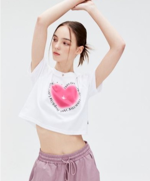 ★LUVISTRUE★LVTR PK TEE(WHITE)★正規品/韓国直送料込/人気 LUVISTRUE tシャツ SU TWINKLE CROP TEE レディース : ZOZOTOWN