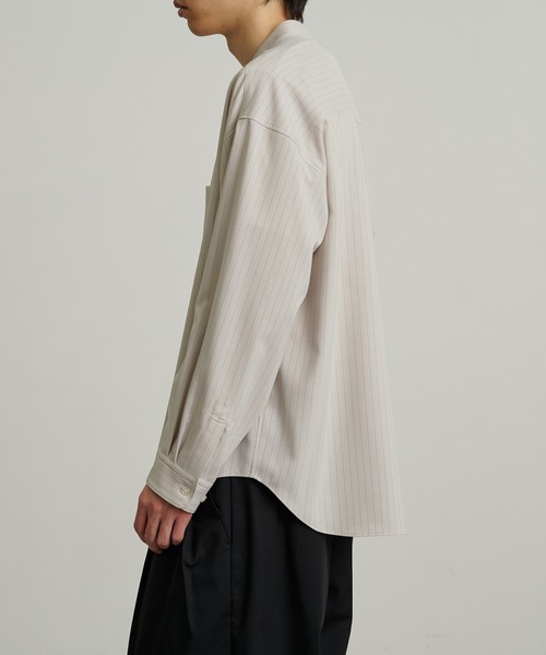PUBLIC TOKYO コンフォートリラックスバンドカラーシャツ 美品 PUBLIC TOKYO シャツ コンフォートリラックスバンドカラーシャツ