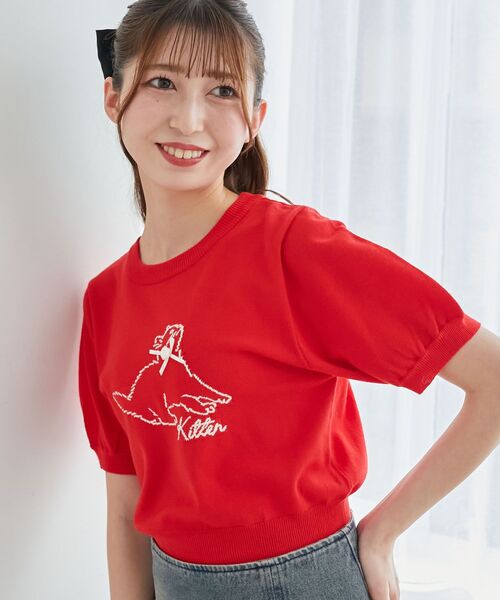 MACHATT マチャット アゼ ローゲージニット セーター 赤 MACHATT マチャット アゼ ローゲージニット セーター 赤