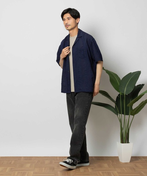 爆売り！ BACK NUMBER シャツ 「BACK NUMBER」ドビーオープンカラー半袖 トップス