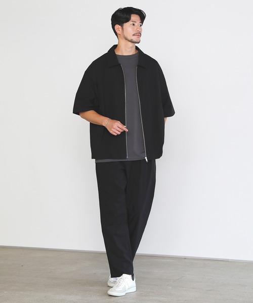 SPU（スプ） 七分袖 シャツ SOLOTEX(R)半袖ZIPシャツ メンズ