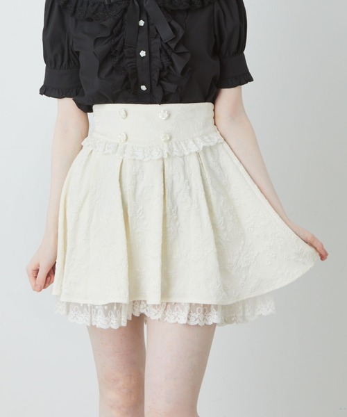 Ank Rouge（アンクルージュ） スカート バラボタンジャガードスカパン