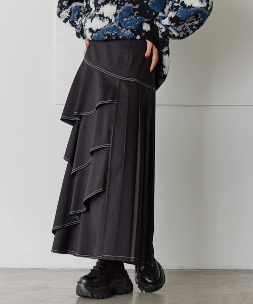 PAGEBOY スカート ティアードMIXスカート : ZOZOTOWN Yahoo!店