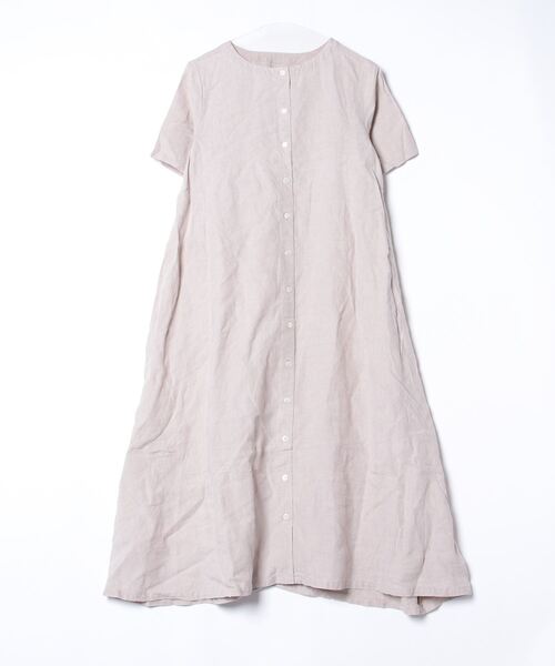 nest Robe ベージュ ワンピース 半袖 ロング nest Robe ベージュ シャツワンピース 半袖 ロング - メルカリ
