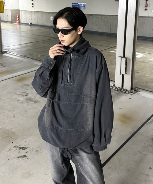 パーカー オーバーダイデニムアノラック メンズ レディース : ZOZOTOWN
