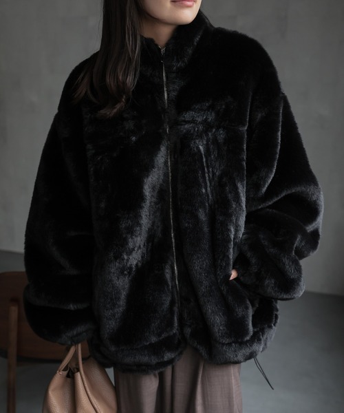 gibous ファーコート　アウター SLY ブルゾン アウター 「2025AW」BIG COLLAR FUR COAT ビッグ
