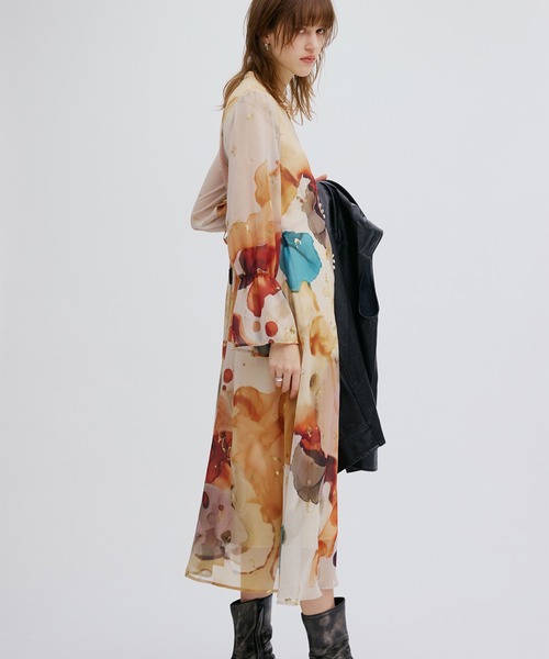 Ameri（アメリ） ドレス UNDRESSED AMELIA INK ART DRESS : ZOZOTOWN