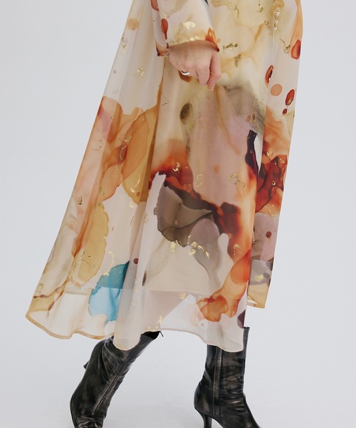Ameri（アメリ） ドレス UNDRESSED AMELIA INK ART DRESS : ZOZOTOWN