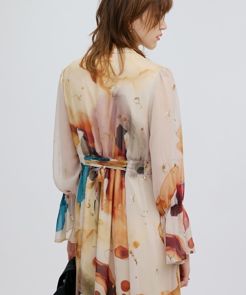 Ameri（アメリ） ドレス UNDRESSED AMELIA INK ART DRESS : ZOZOTOWN