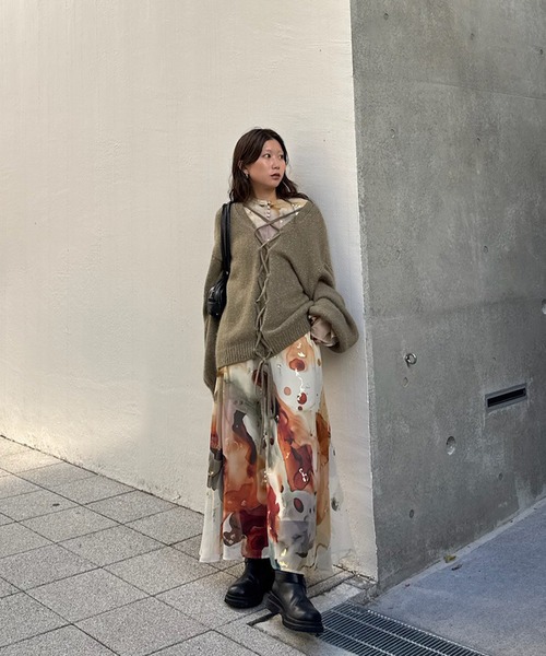 Ameri（アメリ） ドレス UNDRESSED AMELIA INK ART DRESS : ZOZOTOWN